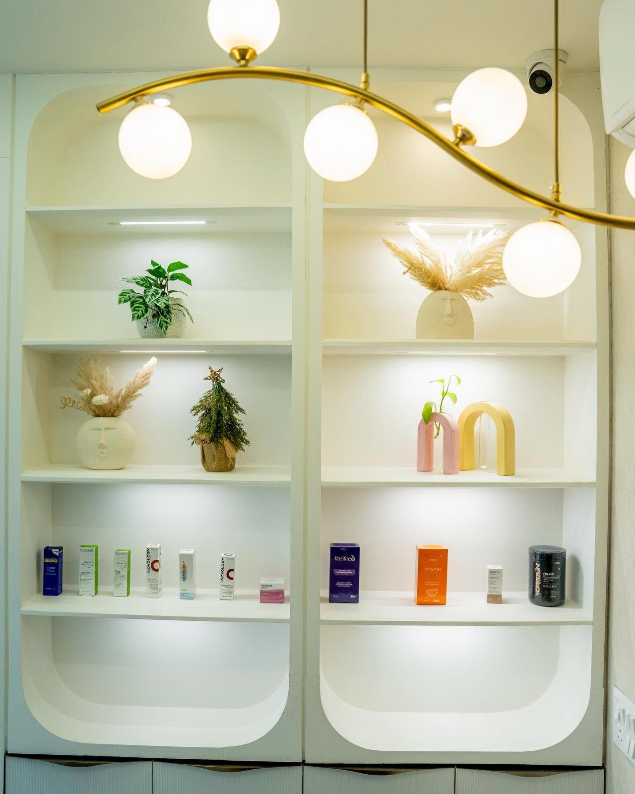 Dermatologist-recommended skincare product display