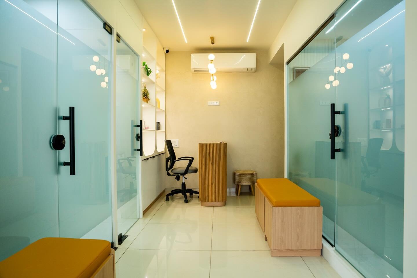 Waiting area with comfortable seating at Derma Wellness & Aesthetic Clinic