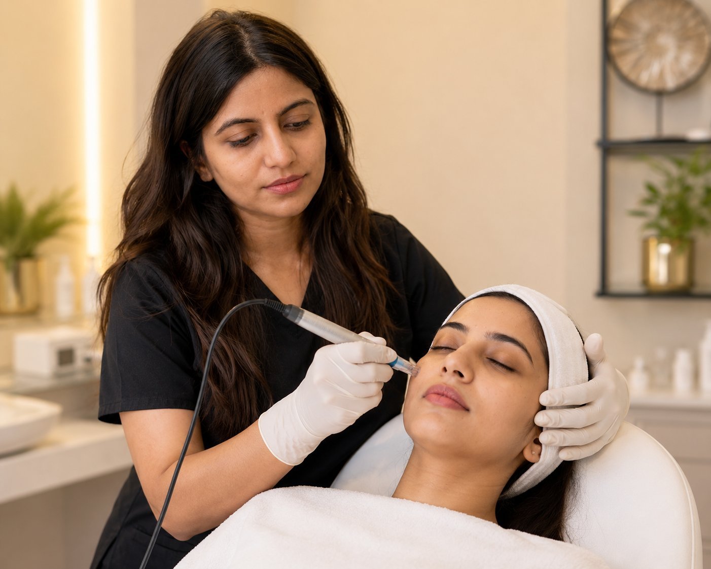 Aesthetic procedure at Derma Wellness & Aesthetic Clinic — cosmetic dermatologist in Ahmedabad